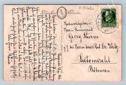 Postcard military love painted motif 1916 (M3142)