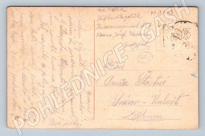 Postcard soldier and girl colored romance (M3143)