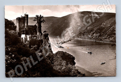 Pohlednice Německo Burg Rheinstein Rýn 1961 (M31436)