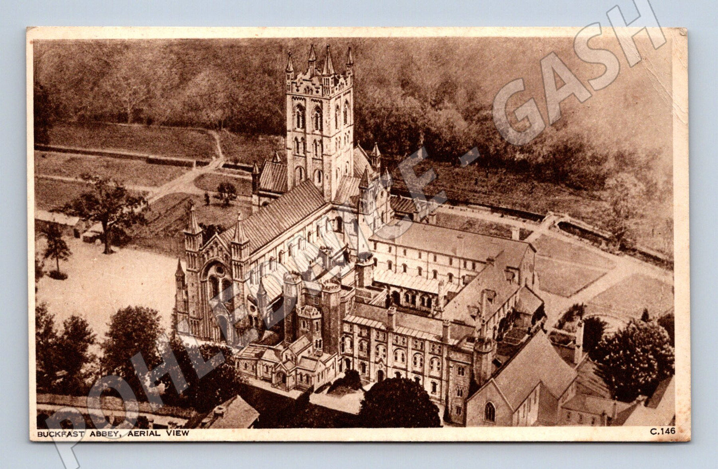 Pohlednice Velká Británie Buckfast Abbey letecký pohled (M31446)
