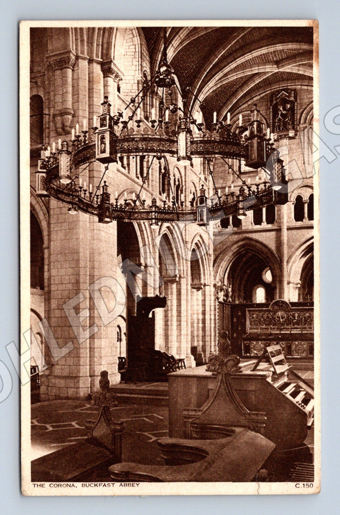 Pohlednice Velká Británie Buckfast Abbey interiér 1938 (M31447)