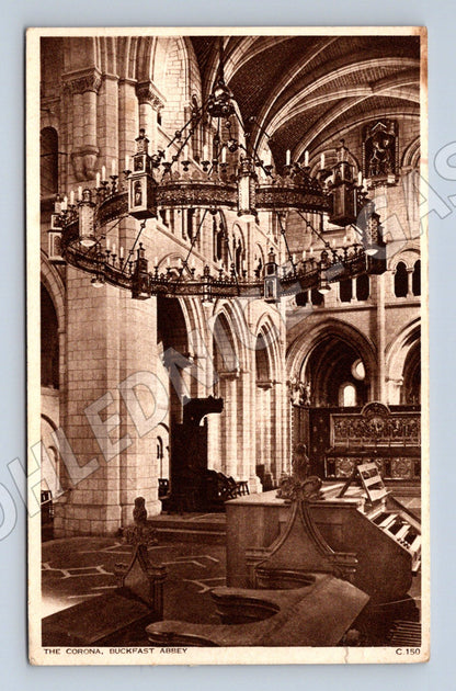 Pohlednice Velká Británie Buckfast Abbey interiér 1938 (M31447)