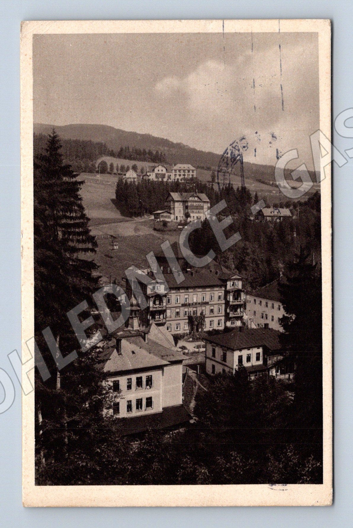 Pohlednice Janské Lázně Krkonoše panorama 1941 (M31463)