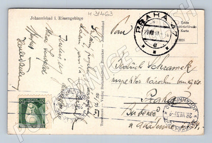 Pohlednice Janské Lázně Krkonoše panorama 1941 (M31463)
