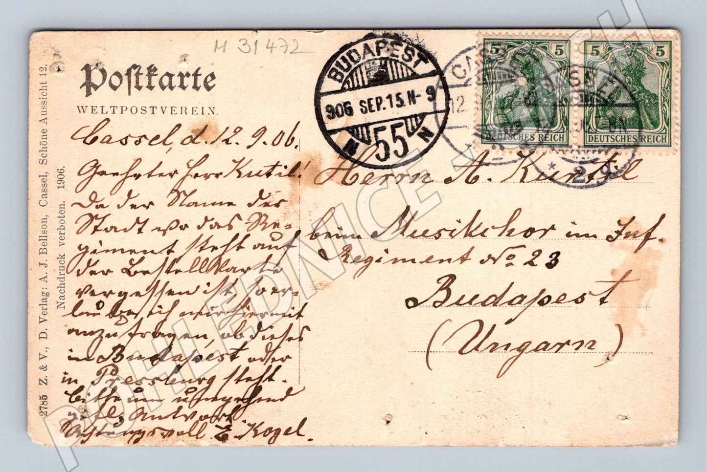 Pohlednice Německo Kassel Auepartie 1906 (M31472)