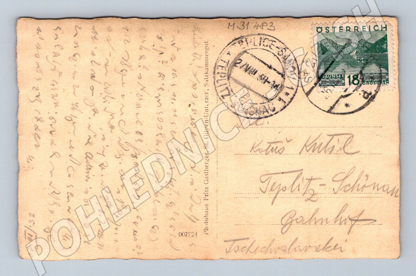 Pohlednice Rakousko St. Gilgen Mozartblick 1934 (M31483)