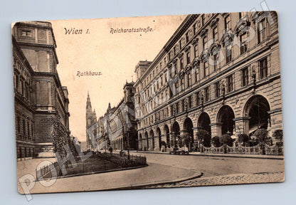 Pohlednice Rakousko Vídeň Reichsstraße Rathaus 1916 (M31489)
