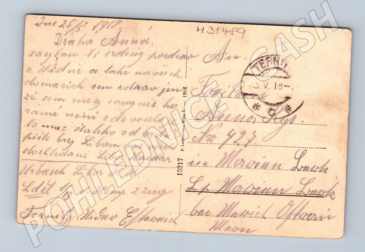 Pohlednice Rakousko Vídeň Reichsstraße Rathaus 1916 (M31489)