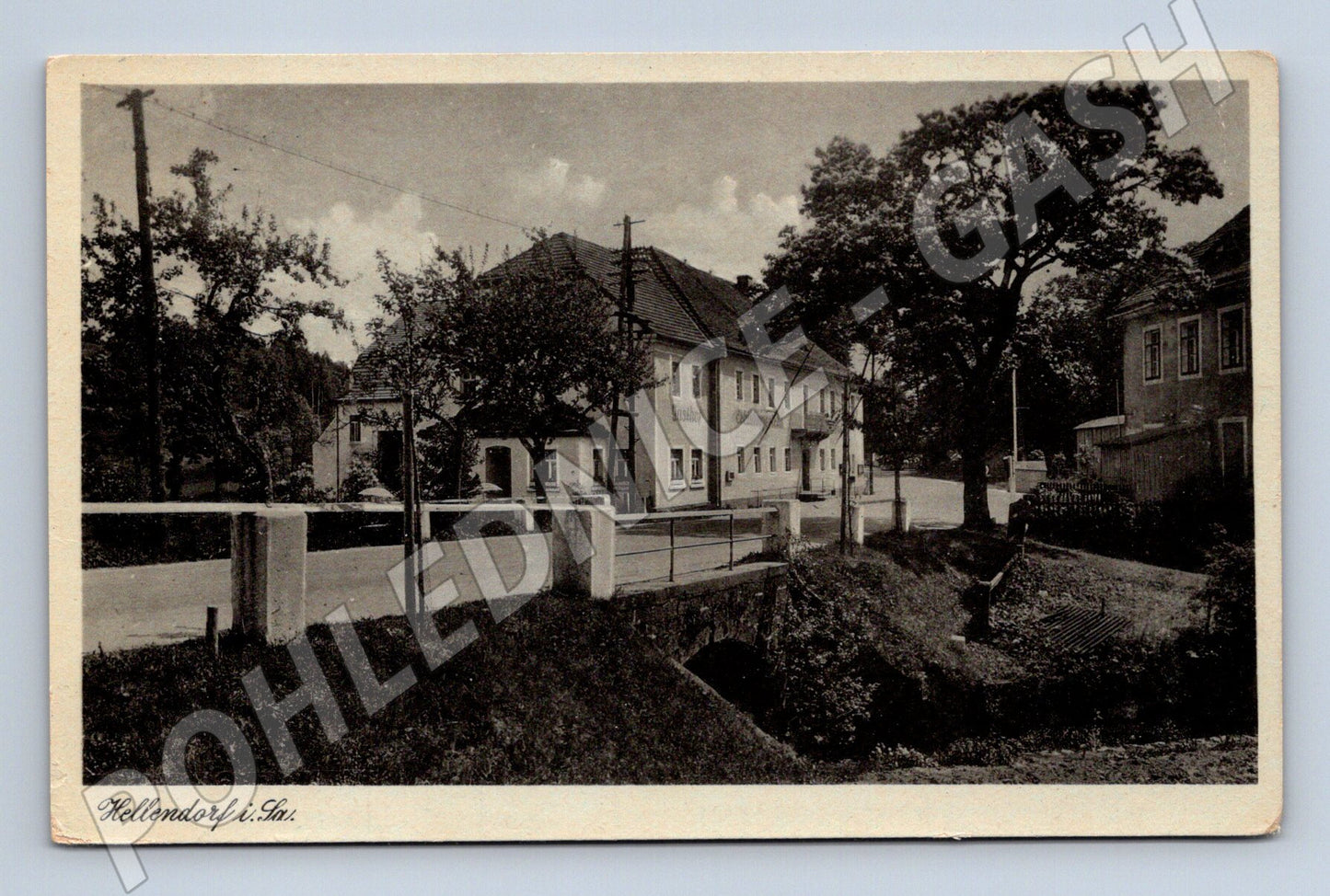 Pohlednice Německo Hellendorf Gasthof a most (M31493)