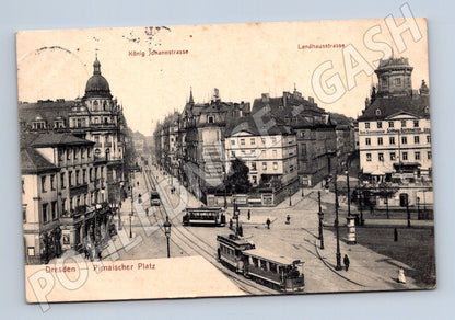 Pohlednice Německo Drážďany Pirnaischer Platz 1908 (M31496)