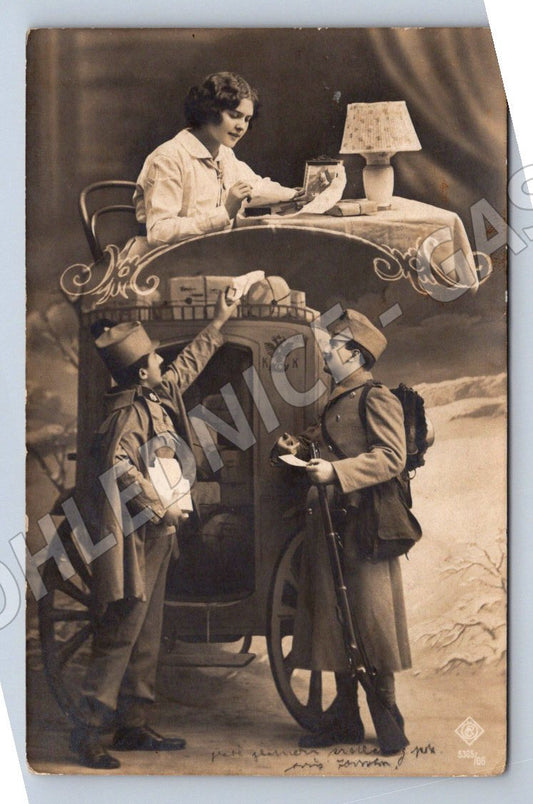 Postcard military post 1915 sand (M3150)