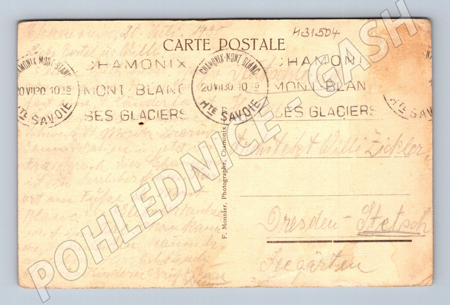 Pohlednice Francie Chamonix Mont Blanc 1930 (M31504)