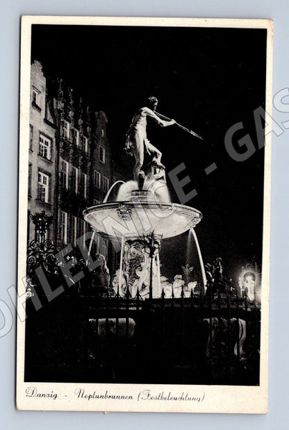 Pohlednice Německo Danzig Neptunbrunnen 1940 (M31527)