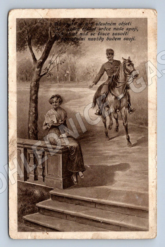 Postcard rider and letter Czech history (M3153)