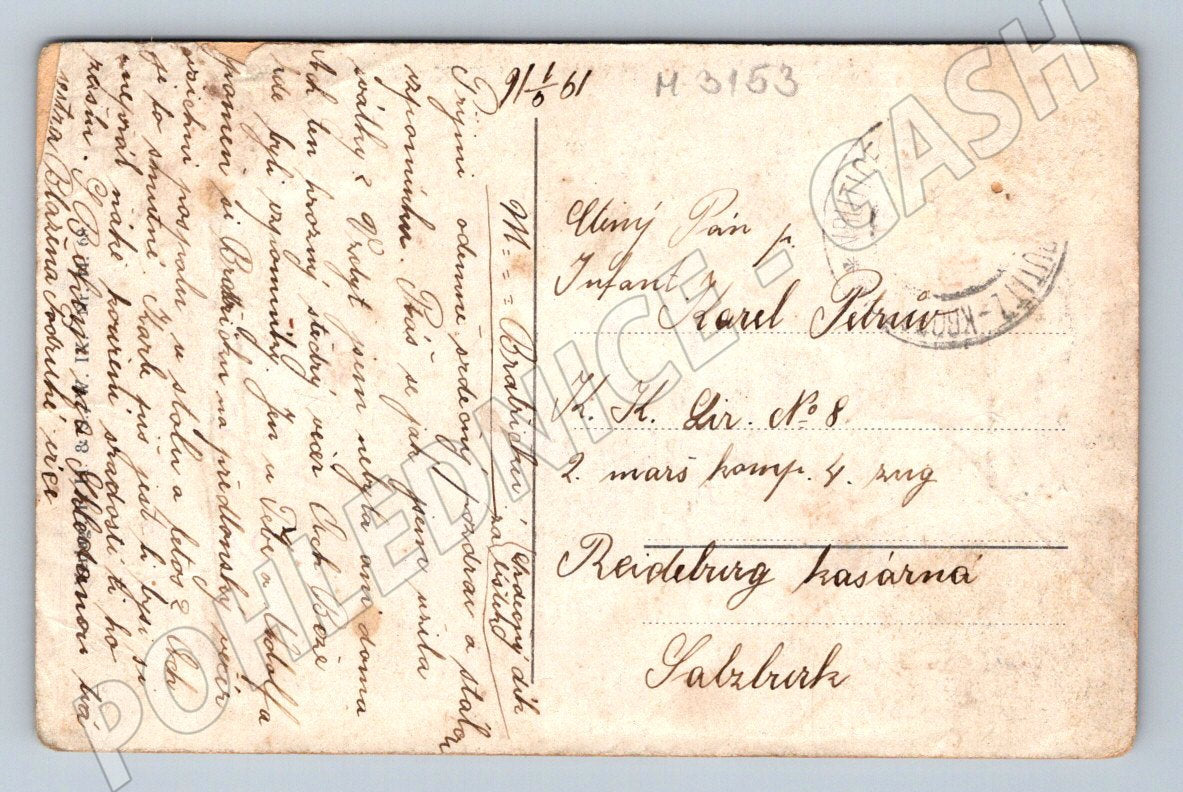 Postcard rider and letter Czech history (M3153)