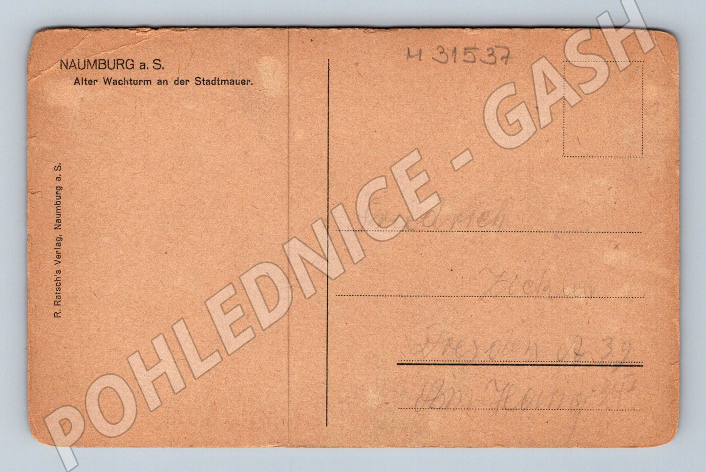 Pohlednice Německo Naumburg Alter Wachturm 1939 (M31537)