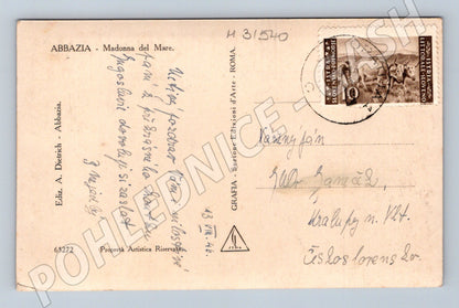 Pohlednice Chorvatsko Abbazia Madonna del Mare 1946 (M31540)
