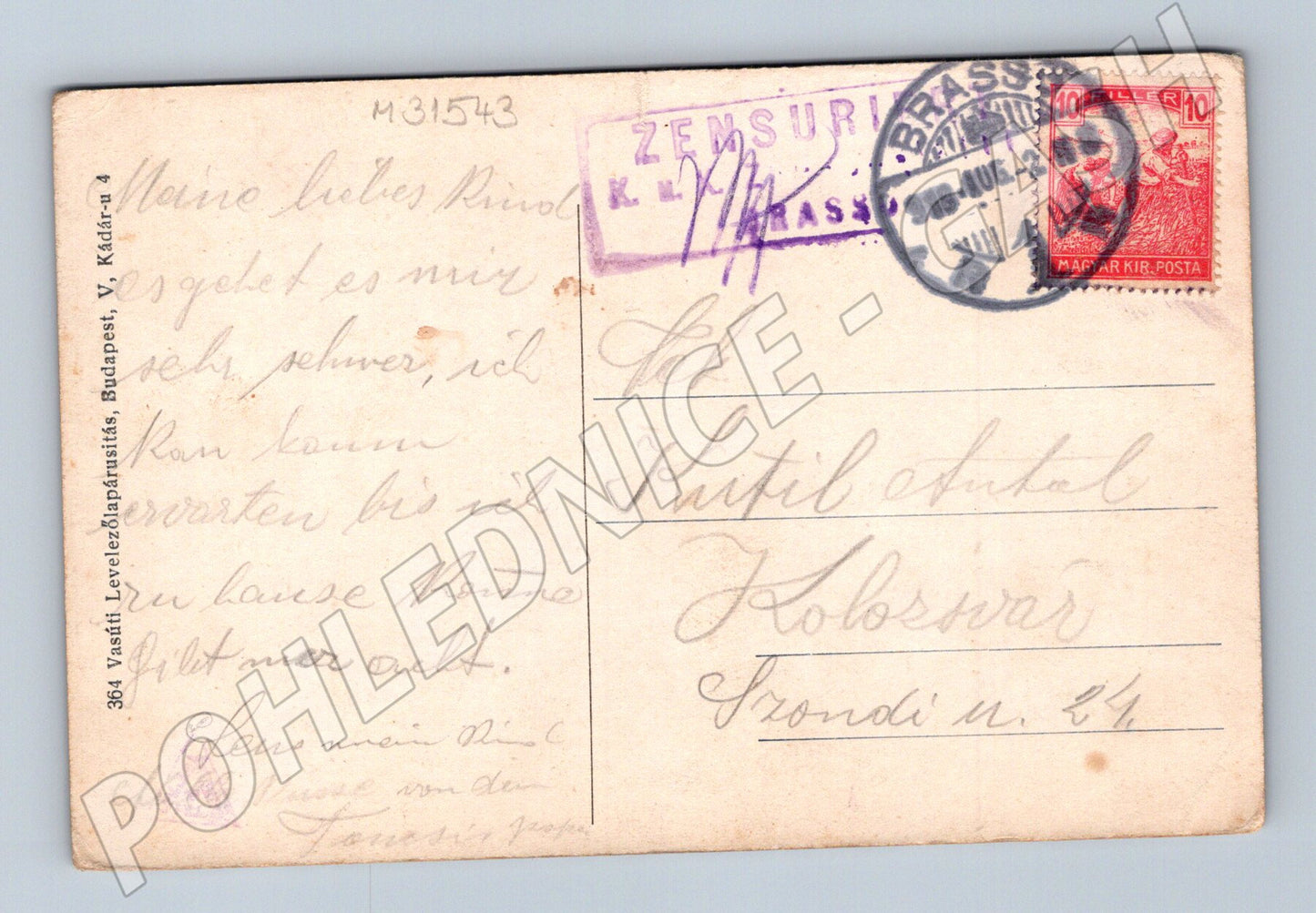 Pohlednice Rumunsko Brašov panoramatický pohled 1918 (M31543)