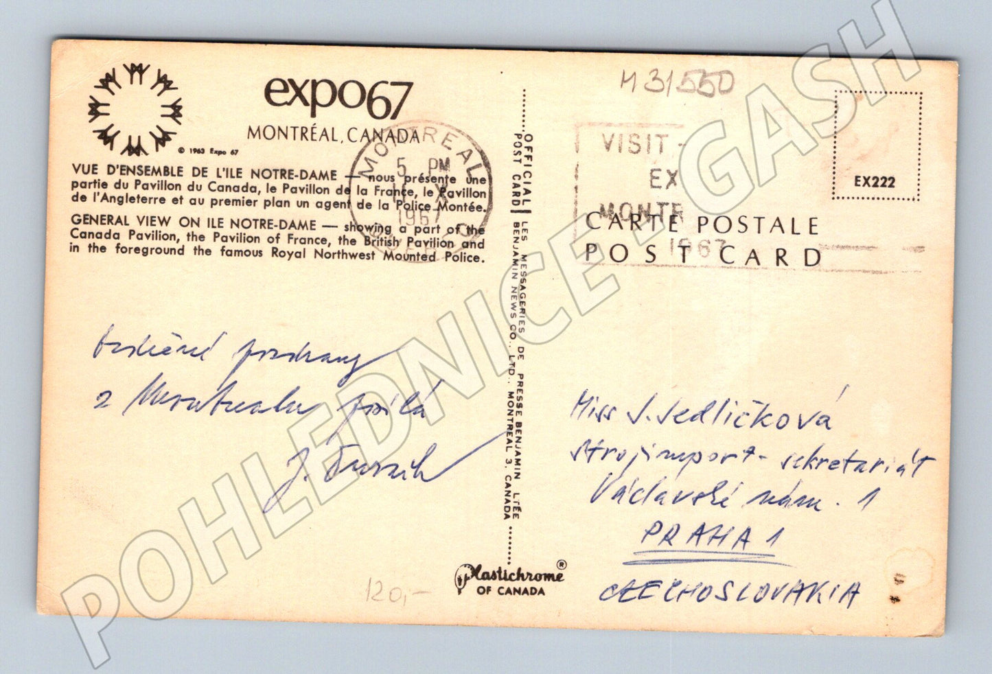 Pohlednice Kanada Expo 67 Montreal 1967 (M31550)