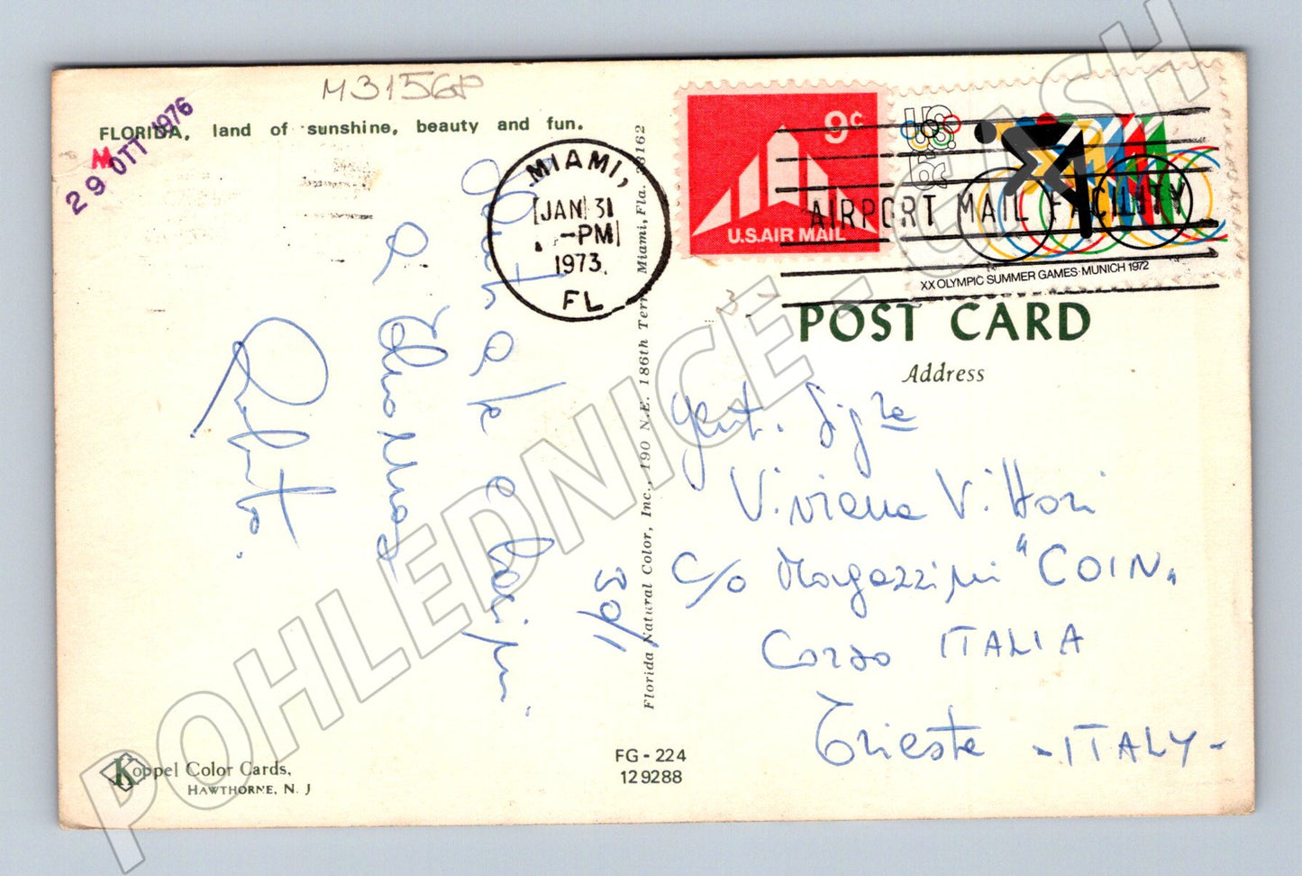 Pohlednice USA Florida koláž motivů 1973 (M31568)