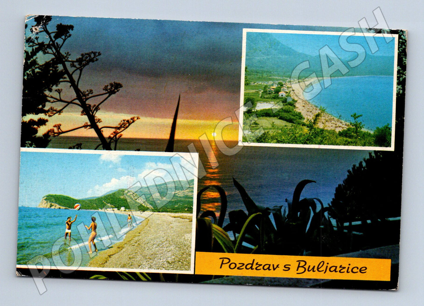Pohlednice Černá Hora Buljarice pláž západ slunce 1984 (M31574)
