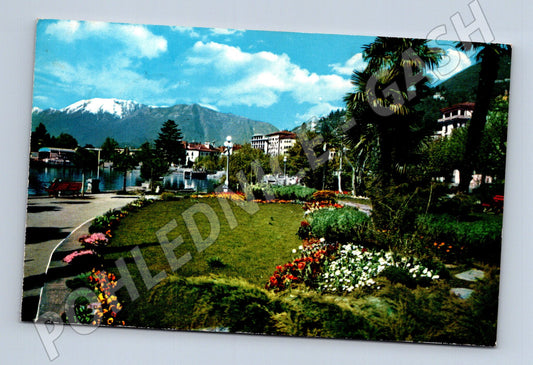 Pohlednice Švýcarsko Locarno park jezero 1968 (M31585)