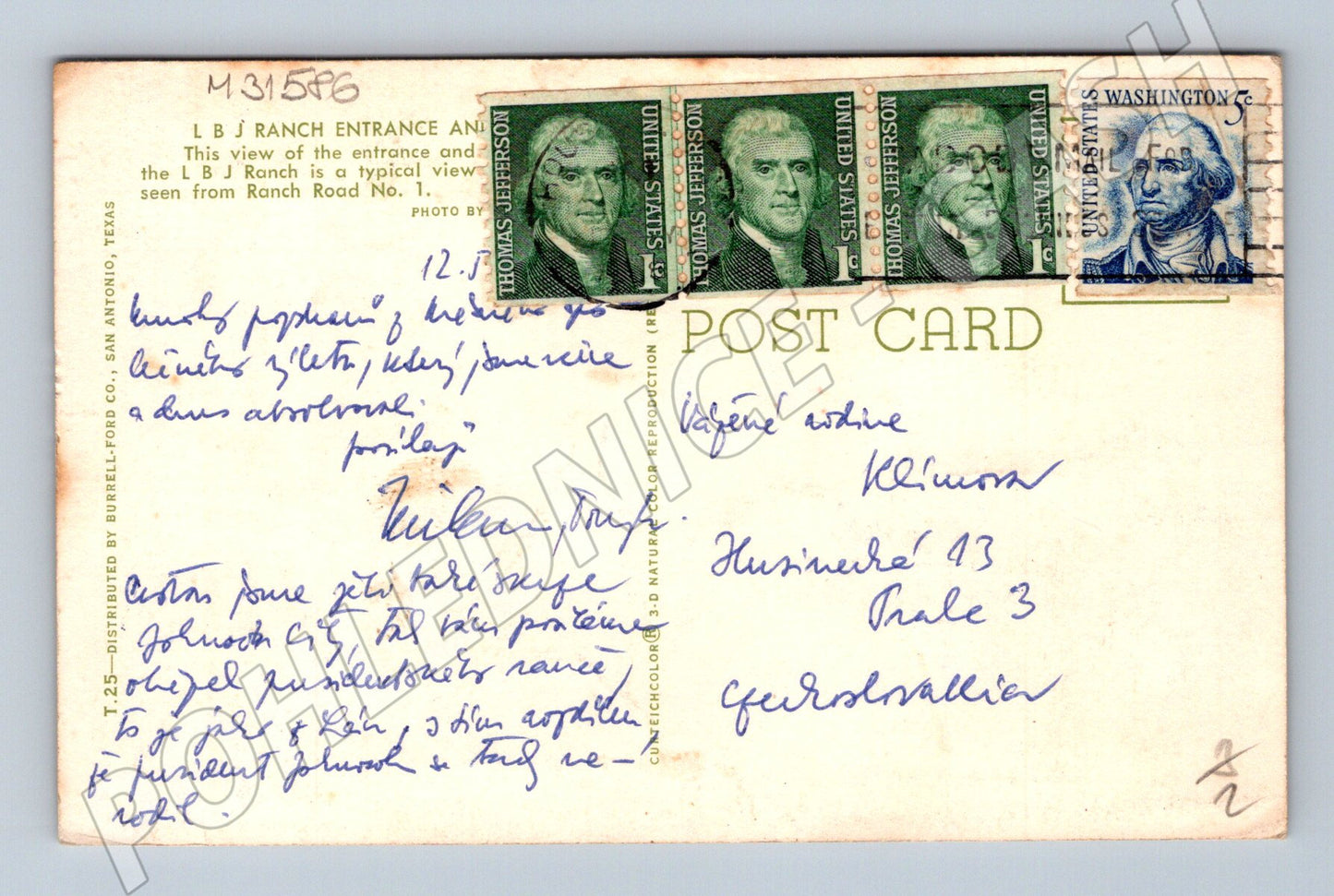 Pohlednice USA L.B.J. Ranch vstup a dům (M31586)