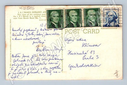 Pohlednice USA L.B.J. Ranch vstup a dům (M31586)