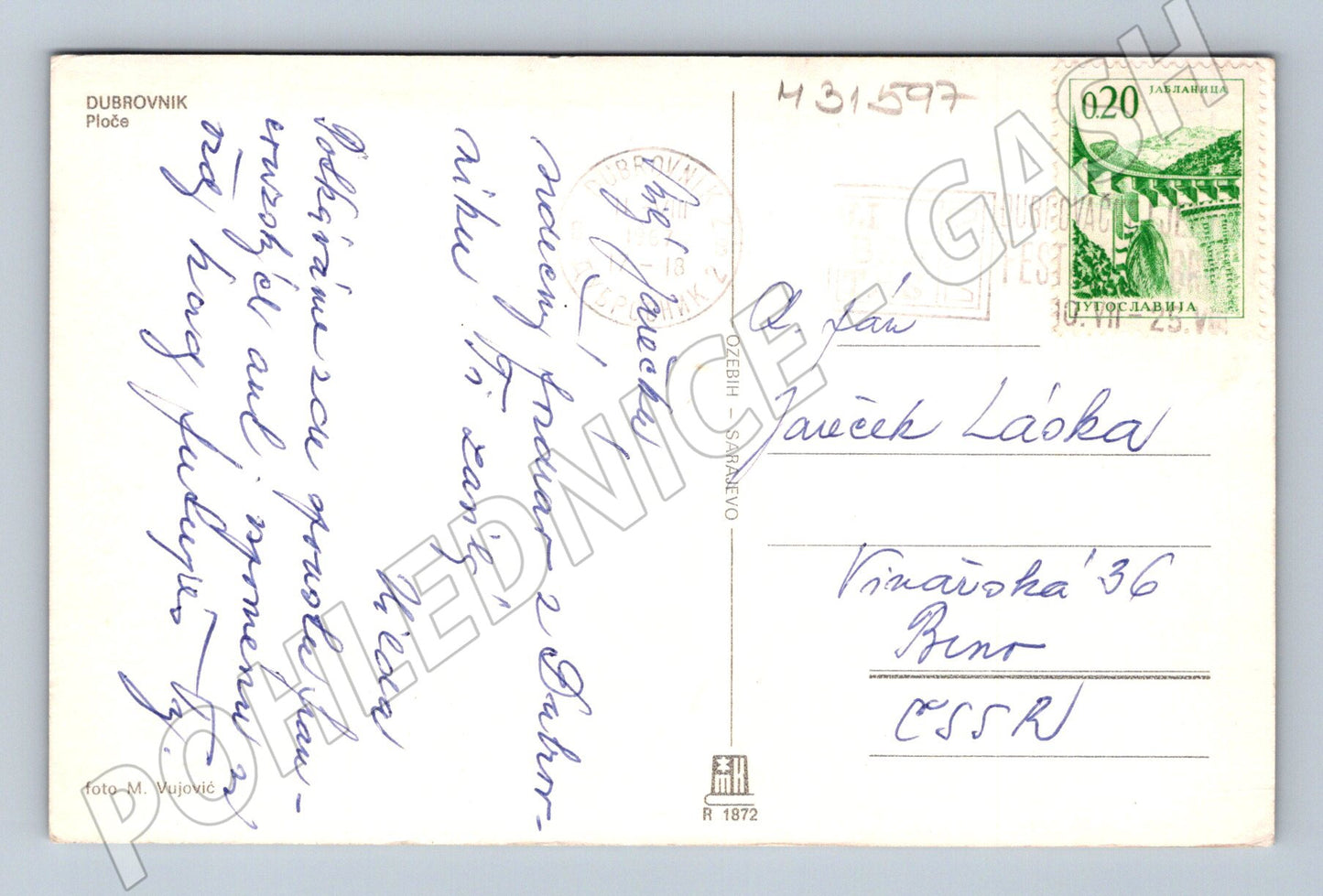 Pohlednice Chorvatsko Dubrovnik přístav lodě 1978 (M31597)