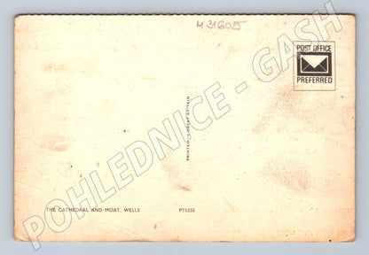 Pohlednice Velká Británie Wells katedrála a hradní příkop (M31605)