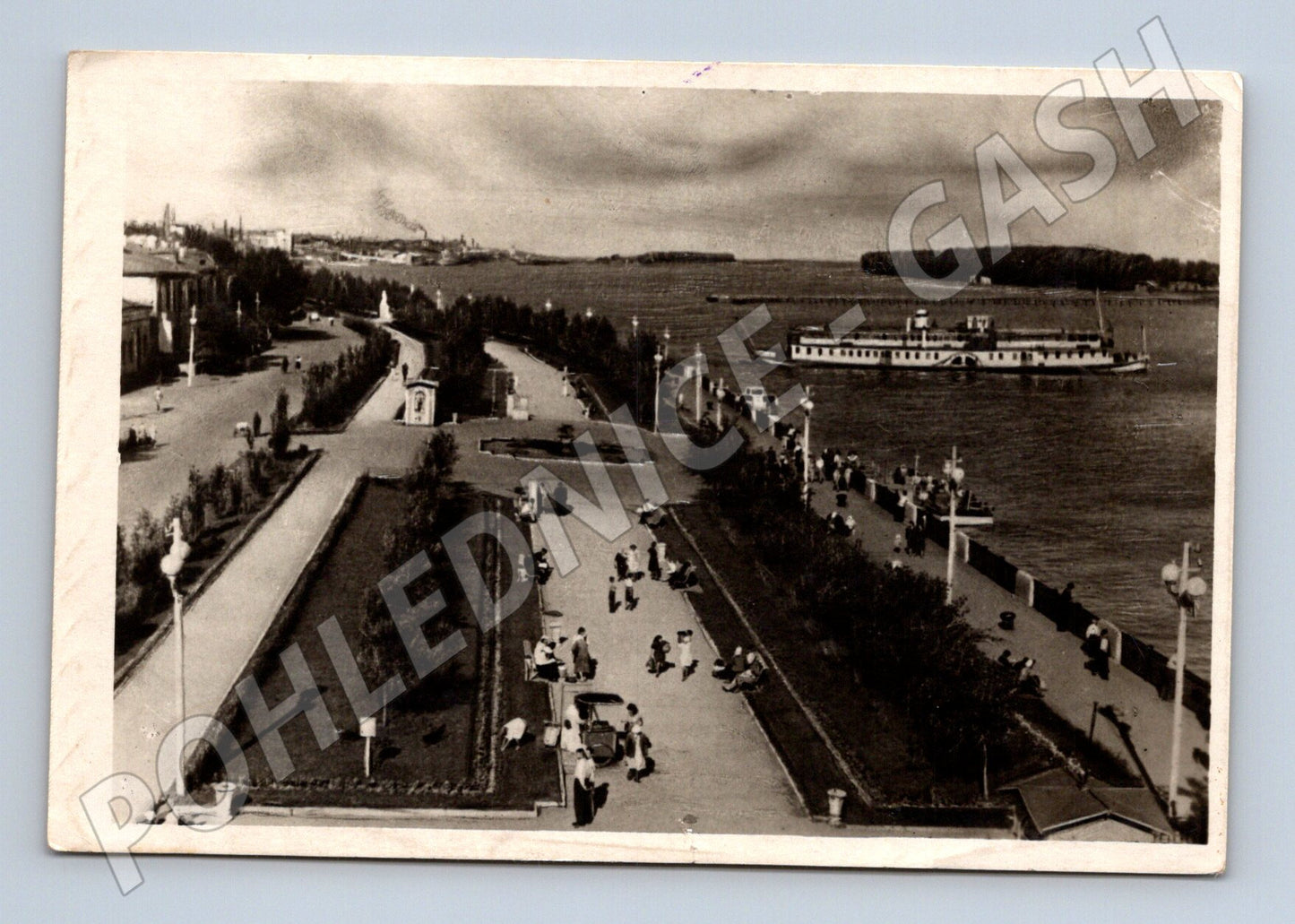 Pohlednice Rusko Rostov-na-Donu nábřeží loď 1951 (M31632)