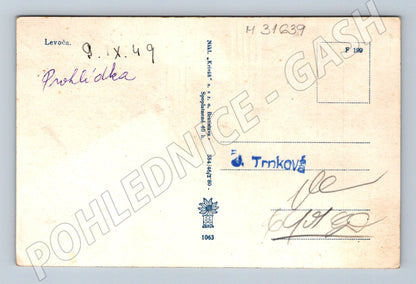 Pohlednice Slovensko Levoča panorama města 1949 (M31639)