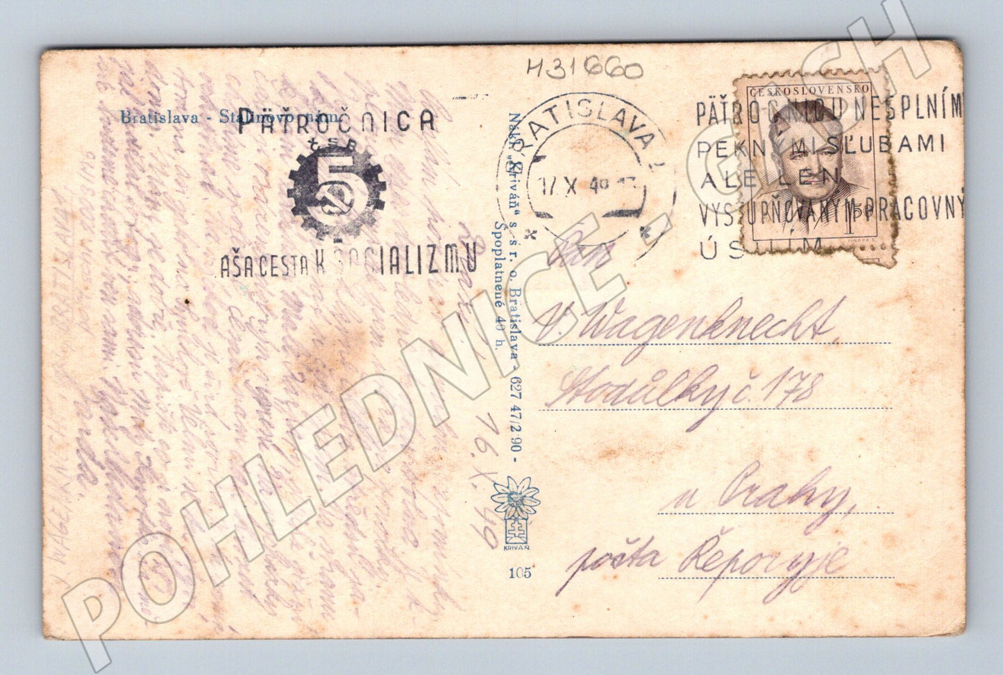 Pohlednice Slovensko Bratislava město tramvaj 1940 (M31660)