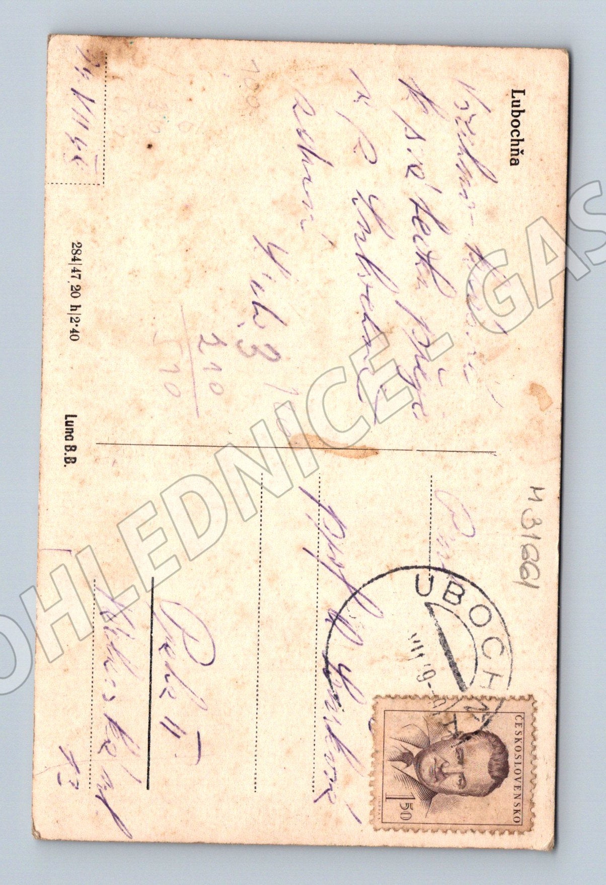 Pohlednice Slovensko Ľubochňa sanatorium 1946 (M31661)