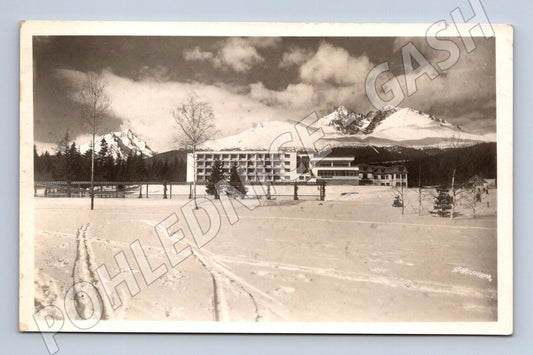 Pohlednice Slovensko Tatr. Lomnica hotel hory 1948 (M31665)