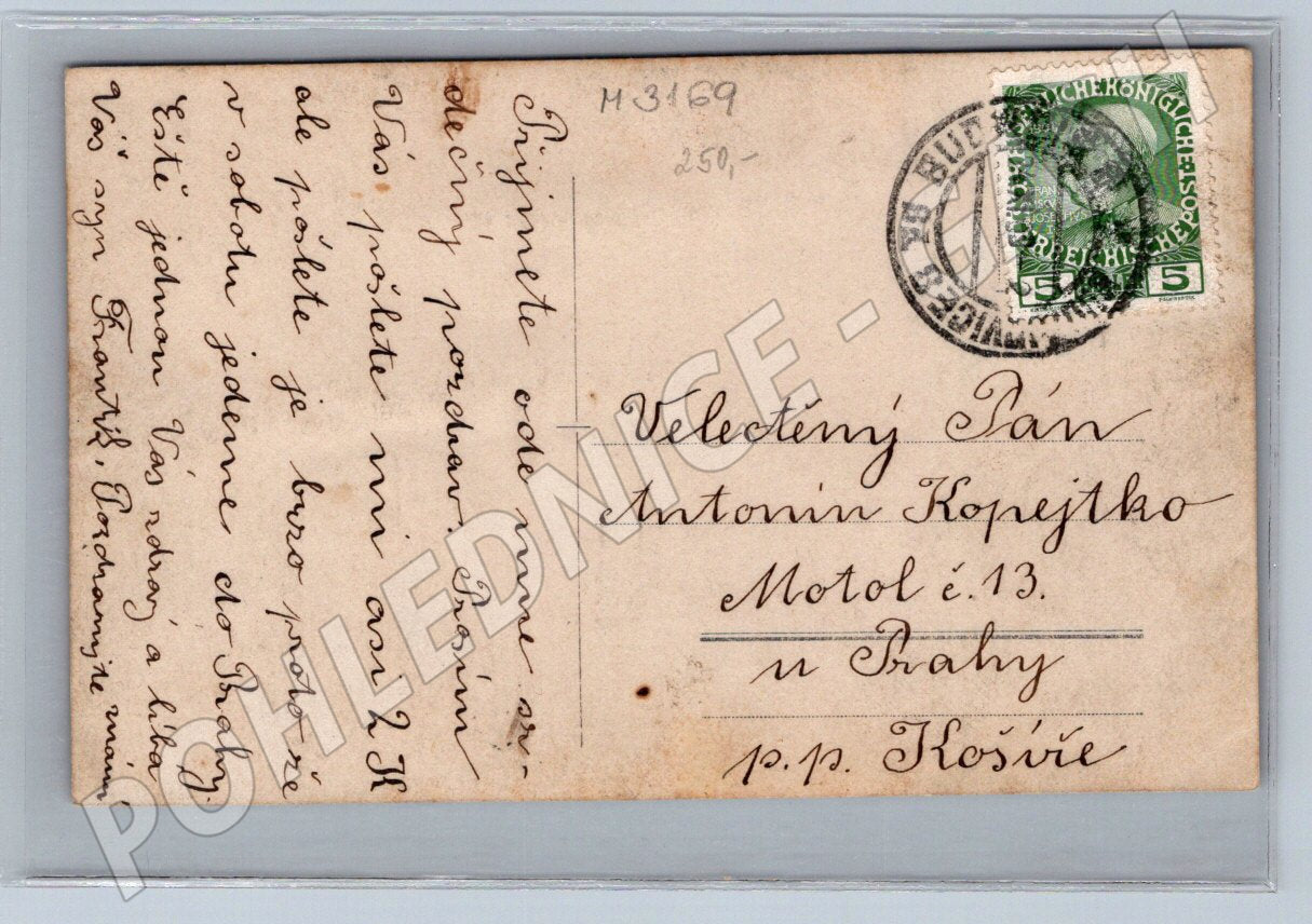 Pohlednice vojenská skupina věnování Praha (M3169)