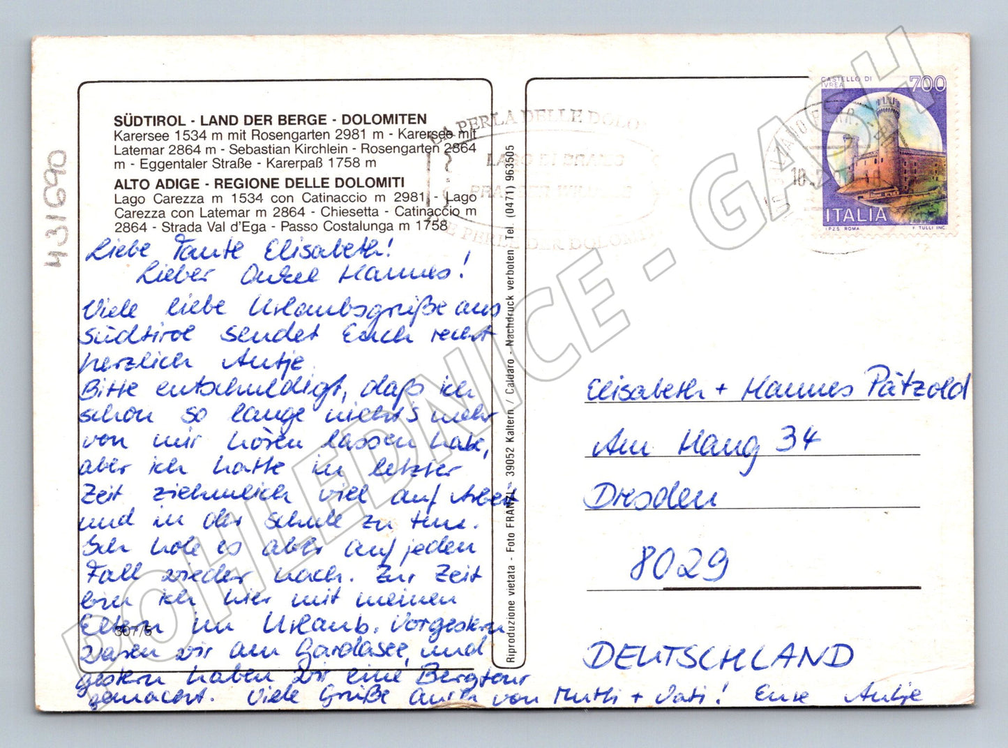 Pohlednice Itálie Dolomity více pohledů krajina (M31690)