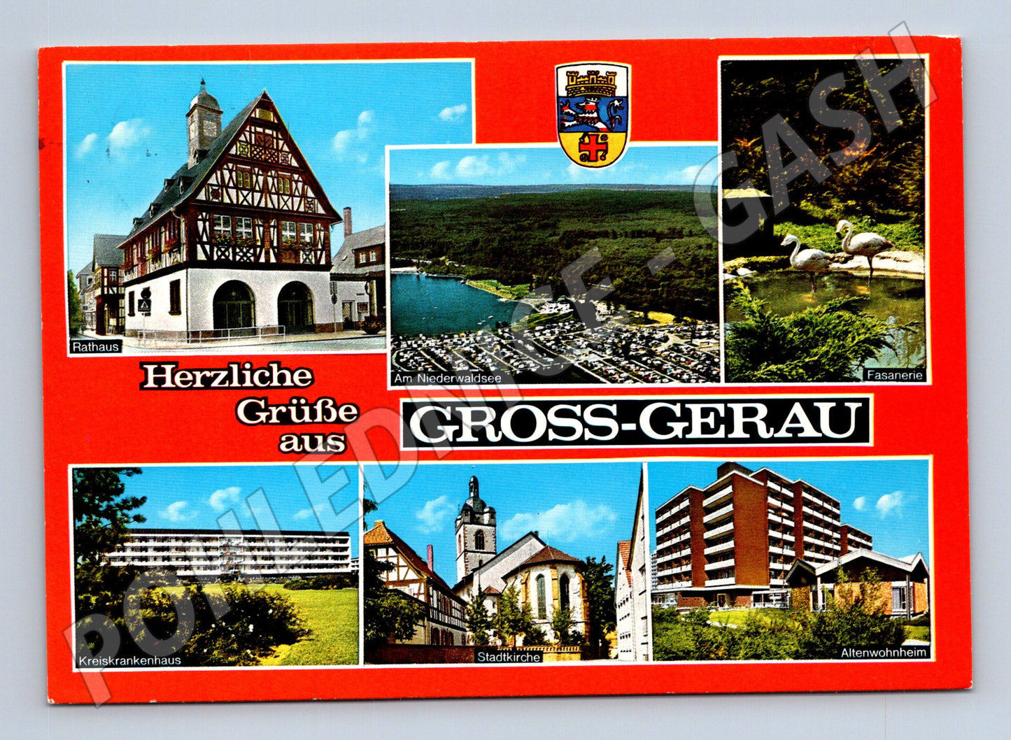 Pohlednice Německo Gross-Gerau koláž 1976 (M31717)