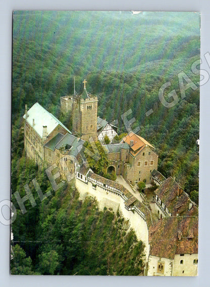 Pohlednice Německo Hrad Wartburg letecký pohled 1980 (M31727)