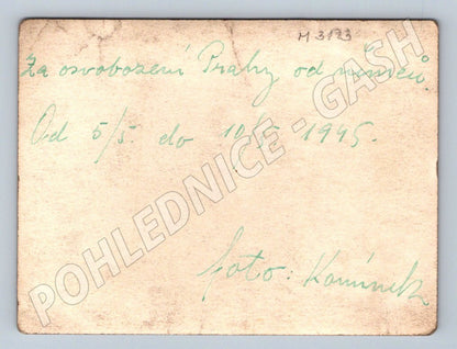 Postcard soldier during the liberation of Prague 1945 (M3173)