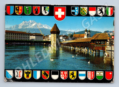 Pohlednice Švýcarsko Lucern Kapellbrücke 1977 (M31732)