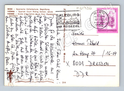 Pohlednice Rakousko Vídeň Španělská jezdecká škola 1975 (M31736)