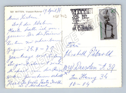 Pohlednice Německo Witten Viadukt Ruhrtal 1974 (M31743)