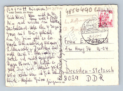 Pohlednice Německo Unkel am Rhein parník socha 1967 (M31744)