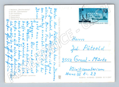 Pohlednice Německo Wanderhütten am Rennsteig 1983 (M31752)