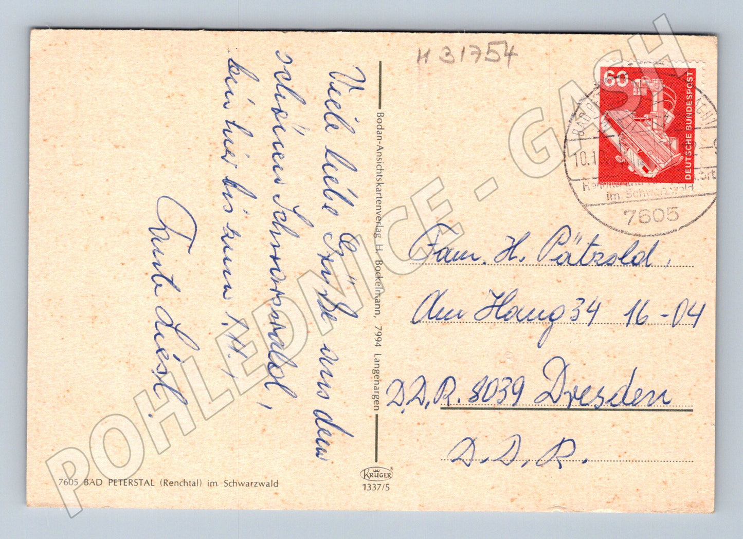Pohlednice Německo Bad Peterstal Schwarzwald multi-view 1960 (M31754)
