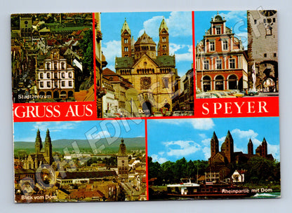 Pohlednice Německo Speyer koláž pamětihodností 1988 (M31755)