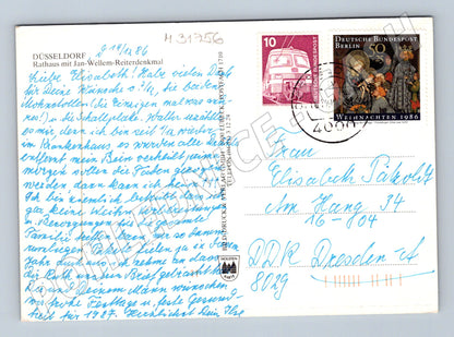 Pohlednice Německo Düsseldorf Vánoce 1986 (M31756)