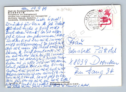 Pohlednice Německo Mannheim Bundesgartenschau 1975 (M31760)