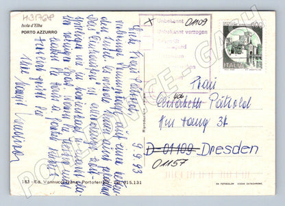 Pohlednice Itálie Porto Azzurro přístav 1993 (M31768)